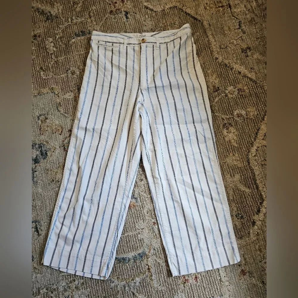Madewell Straight Leg Cotton Trousers Size 30 With 25 Inch Inseam. Like New